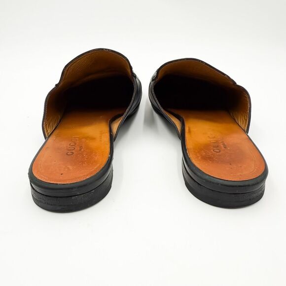 Gucci Princetown Horsebit Black Leather Loafers Mules Slip On Flats EU 38 US 8 - Picture 5 of 10